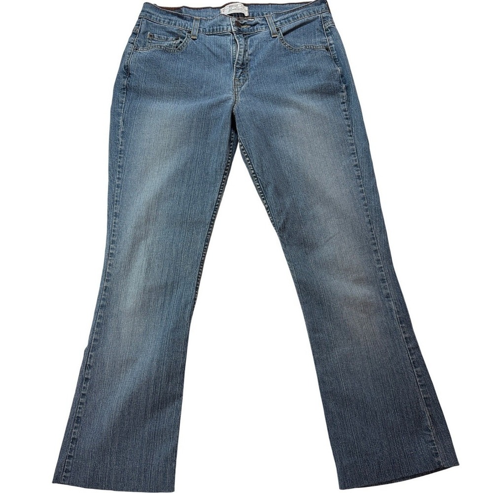 Levi Strauss Signature Bootcut Jeans Womens 12 Long Vintage 2003 Y2K Blue Denim